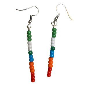 Boho Colorful Stick Dangle Party Festival Earrings Handcrafted